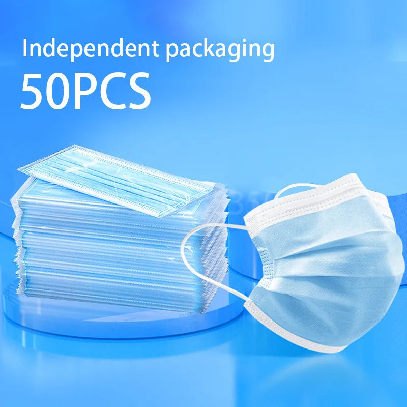 Disposable Adult Face Masks Meltblown Nonwoven Breathable Protective