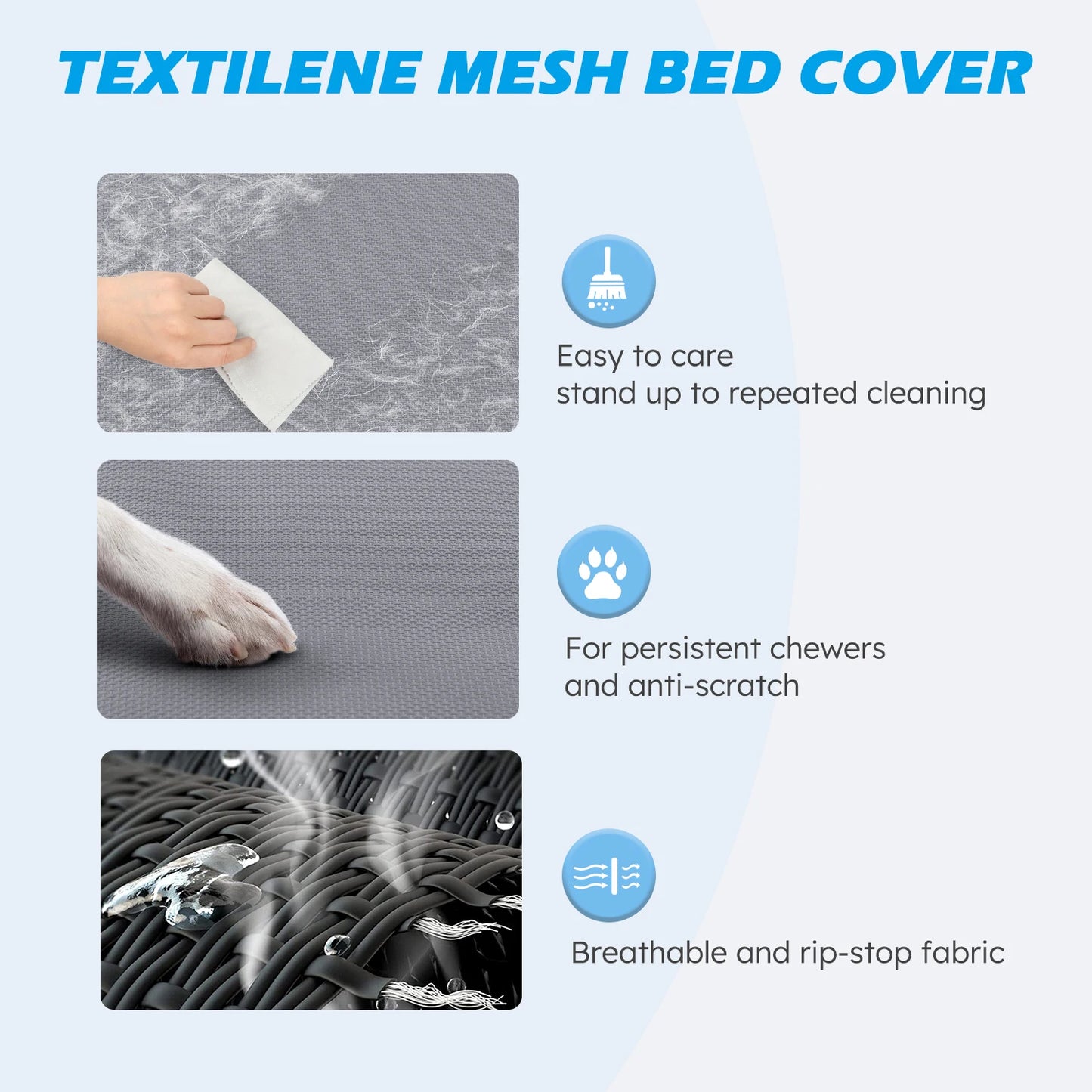 Elevated Dog Bed Cooling Raised Pet Cot Chew Proof Mesh