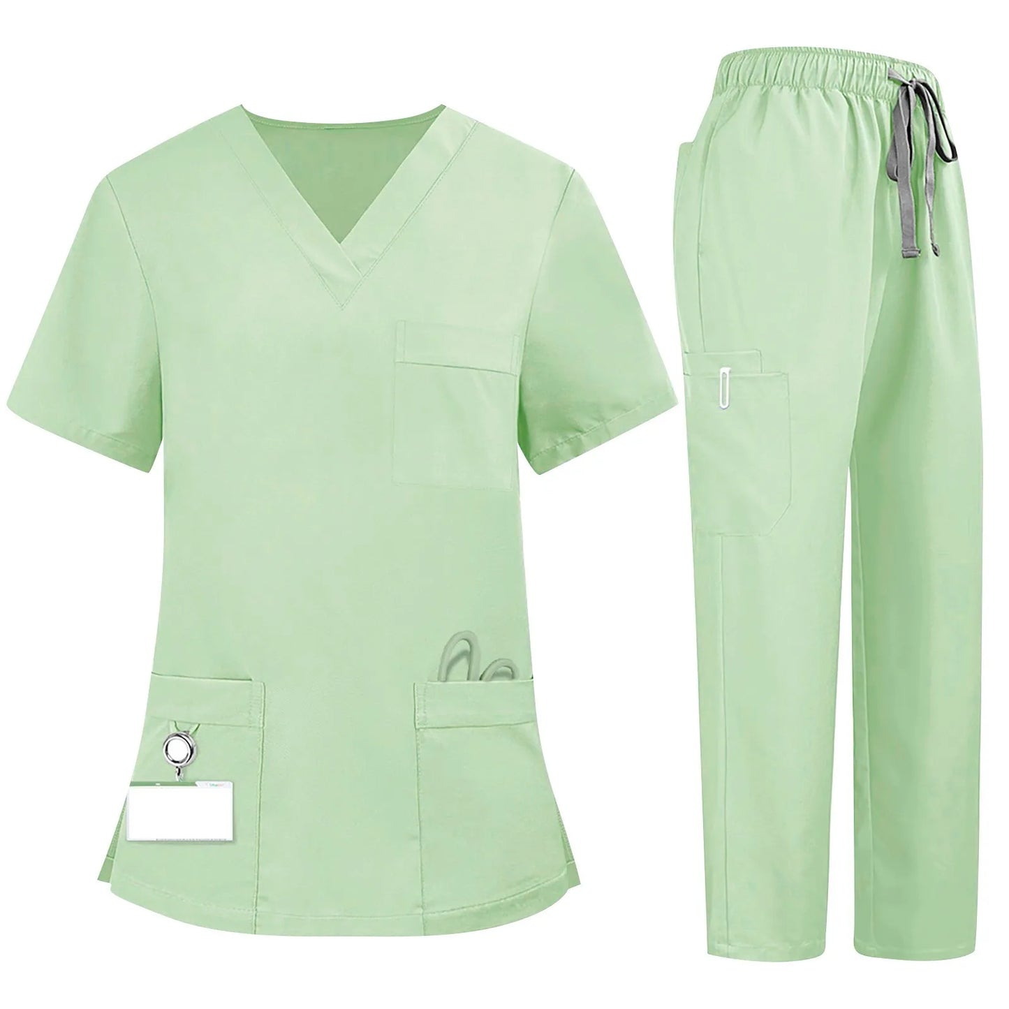 Eillysevens Women's Nurse Scrub Uniform V Neck Short Sleeve