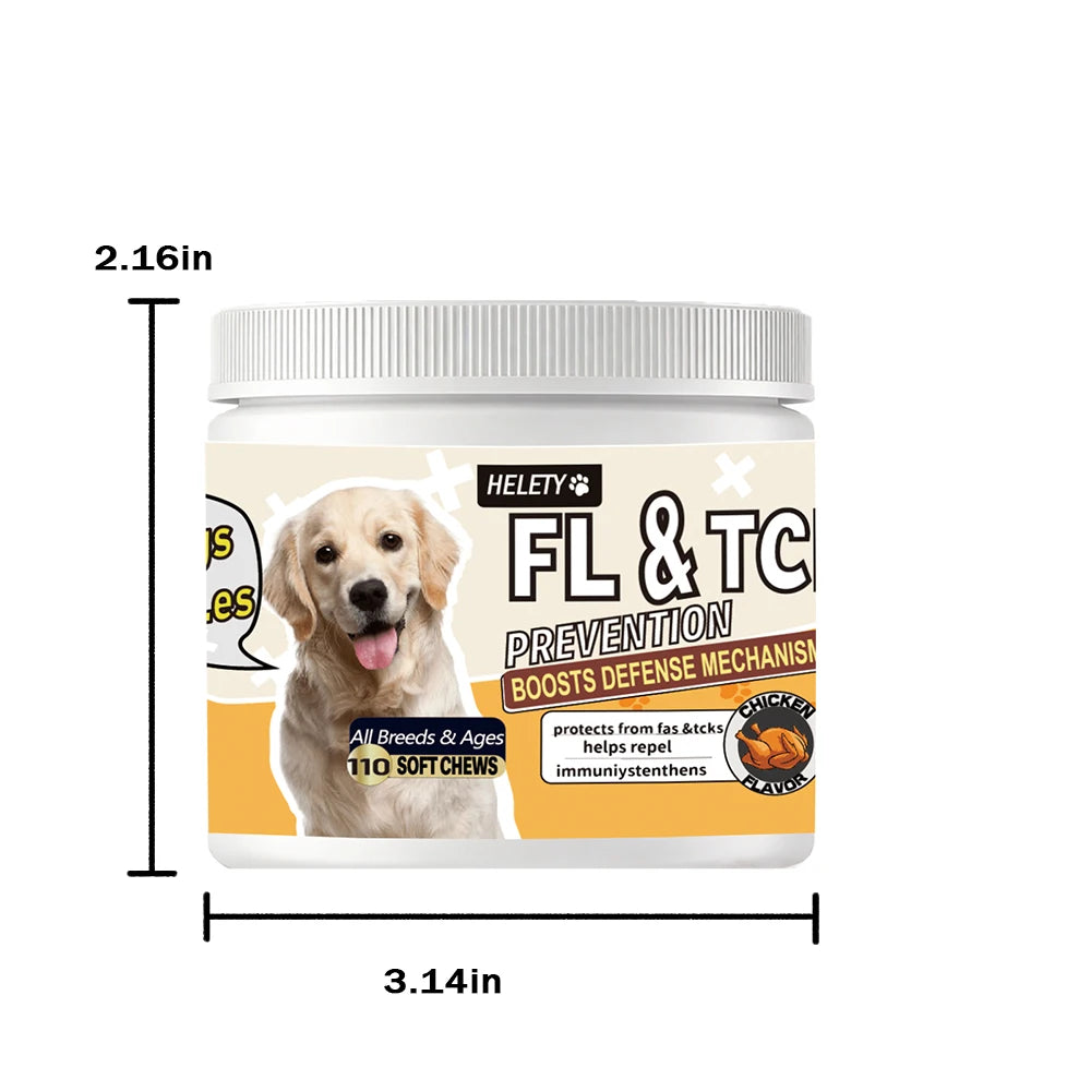 Natural Dog Flea and Tick Chewables for Itch Relief and Skin Repair