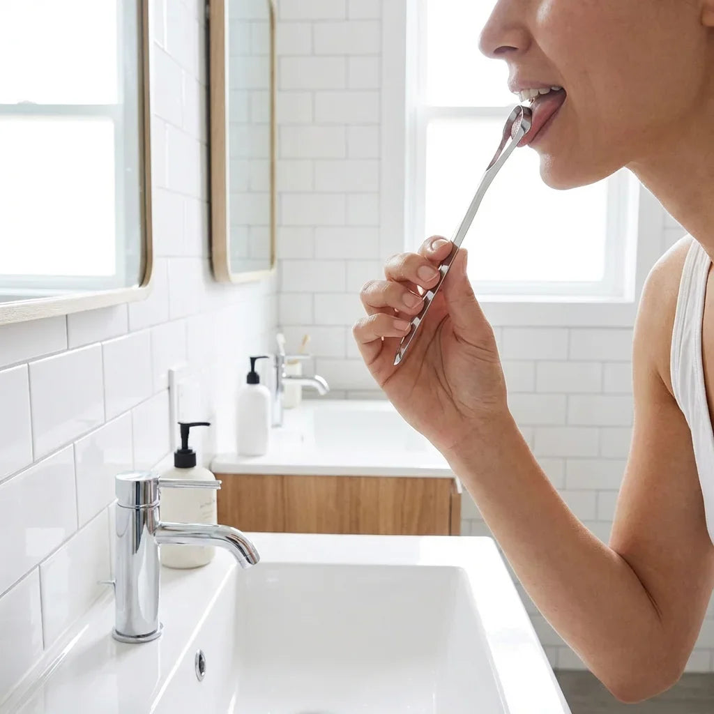 Portable Stainless Steel Tongue Scraper For Daily Oral Care