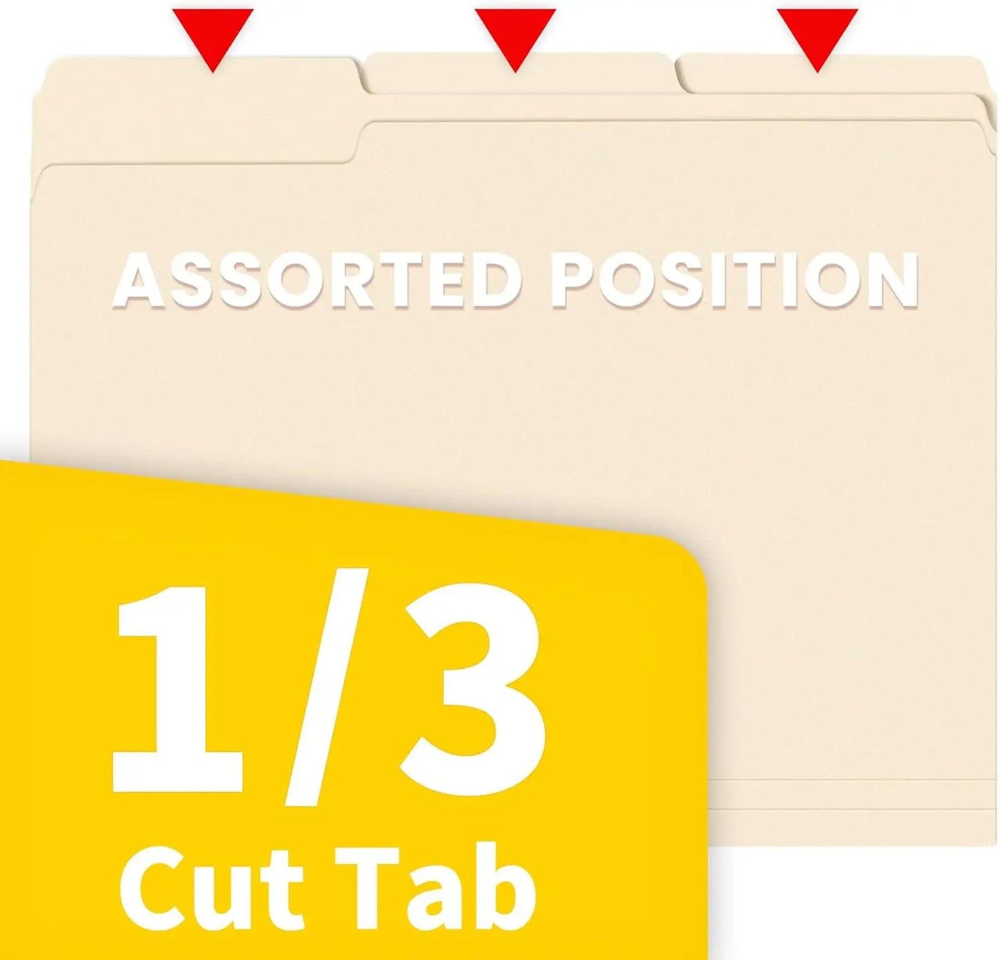 Manila Folders 18 Pack One Third Cut Tab Durable Filing