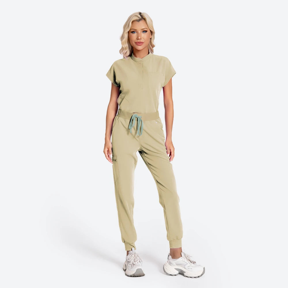 KUNGFU SCRUBS Nurses Uniforms Women Medical Scrubs Set Antibacterial
