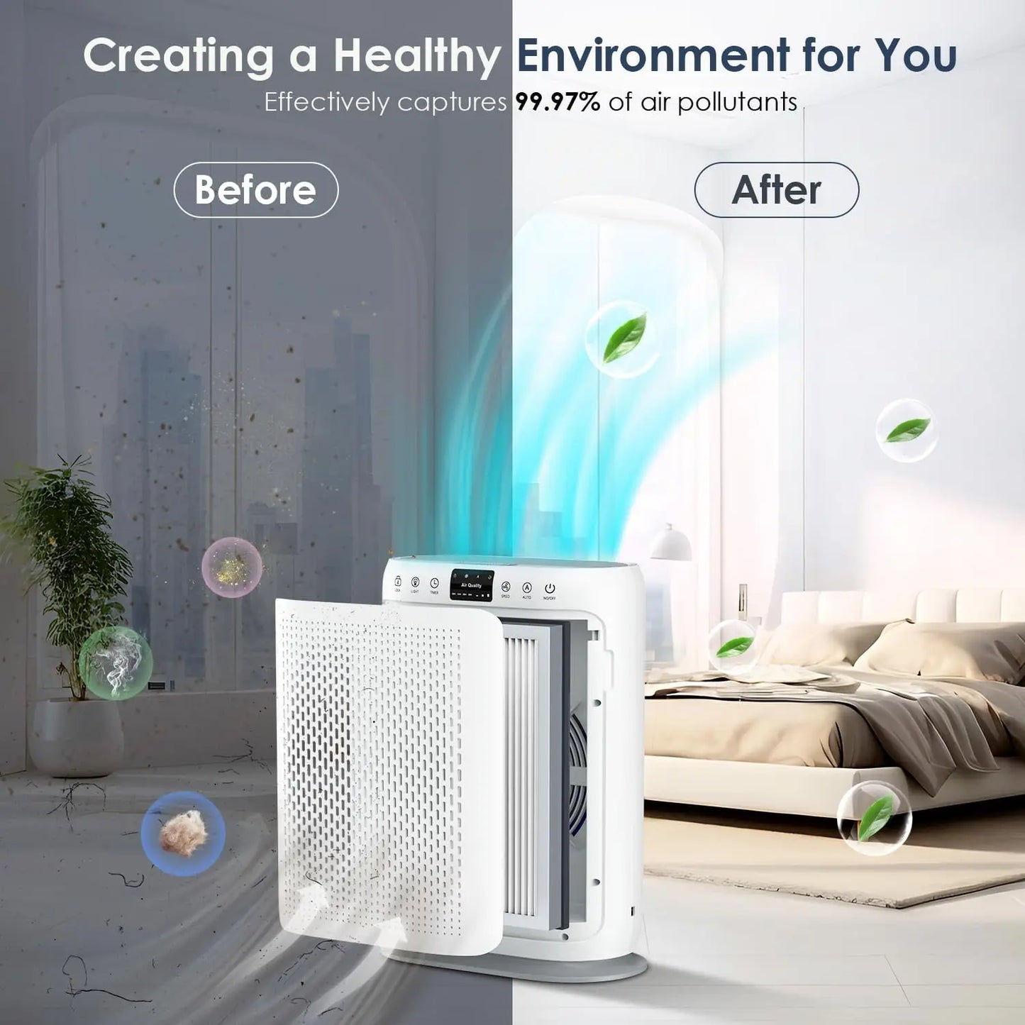 Air Purifier With H13 HEPA Filter Aromatherapy For Rooms