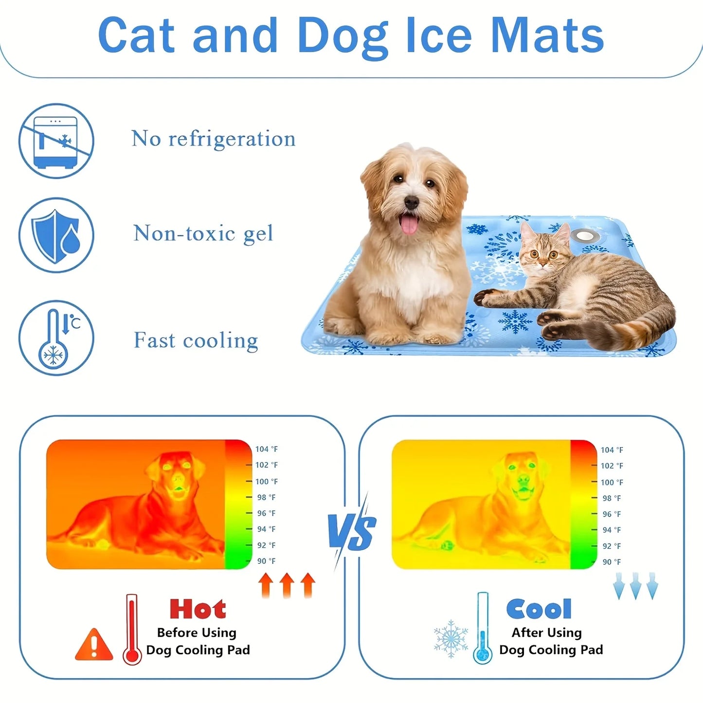 Pet Summer Self-Cooling Pad for Dogs and Cats Easy to Clean Bed