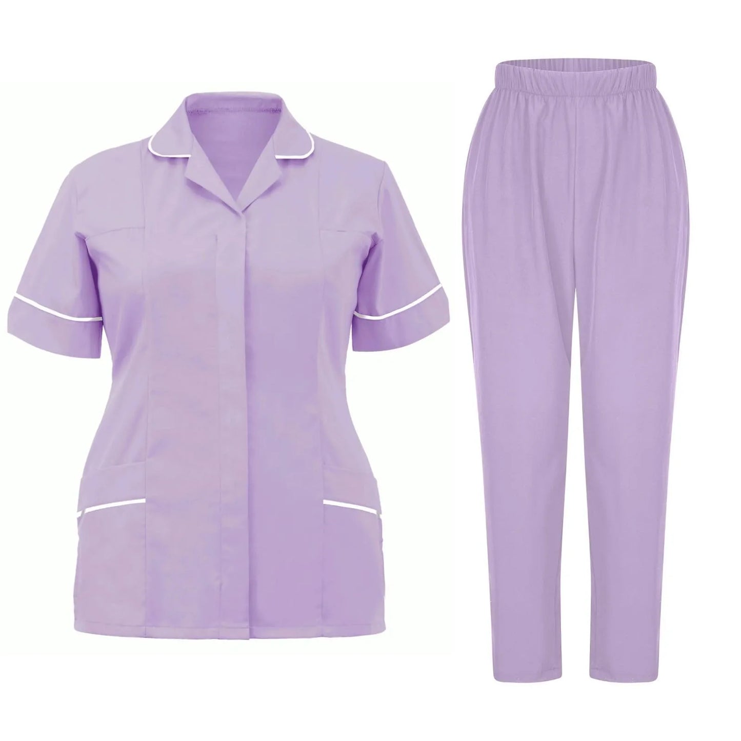 Eillysevens Womens Nurse Uniform Quick Dry VNeck Pocket Scrub Set