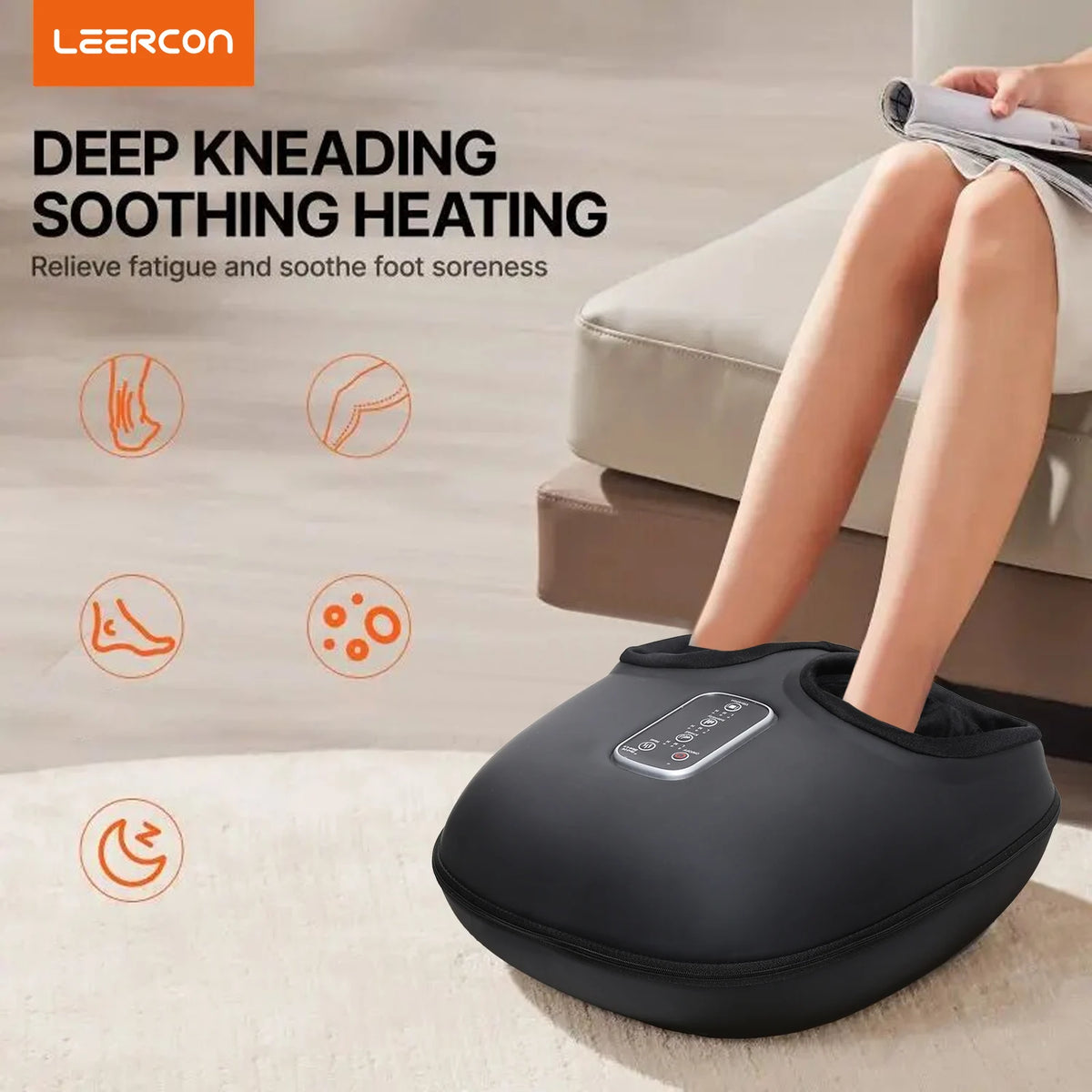 LEERCON Automatic Foot Massager With Kneading Rollers And Airbags