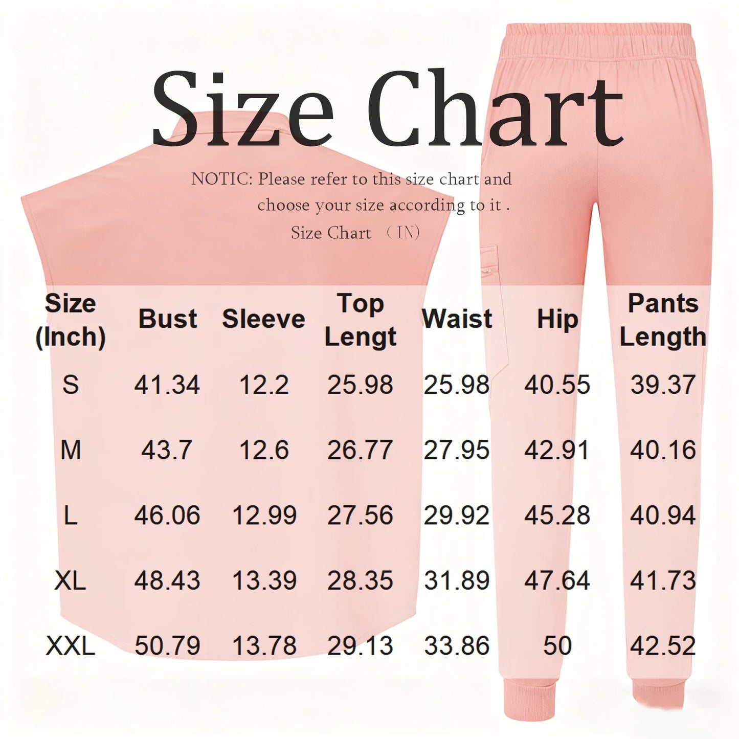 Women's Nurse Scrub Set V Neck Short Sleeve Multiple Pockets Medical Uniform
