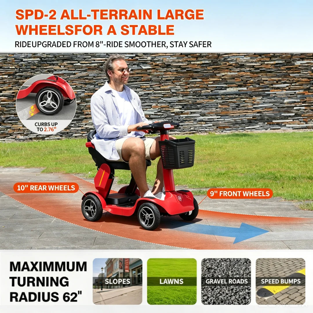Spd 2 Foldable All Terrain Mobility Scooter For Adults And Seniors