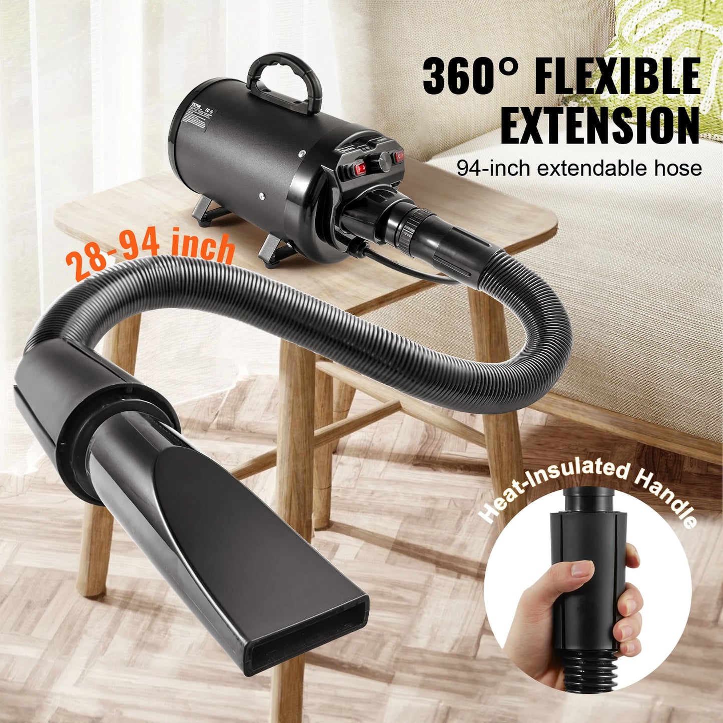 SucceBuy Dog Dryer 2000W Pet Grooming Hair Dryer Adjustable Speed