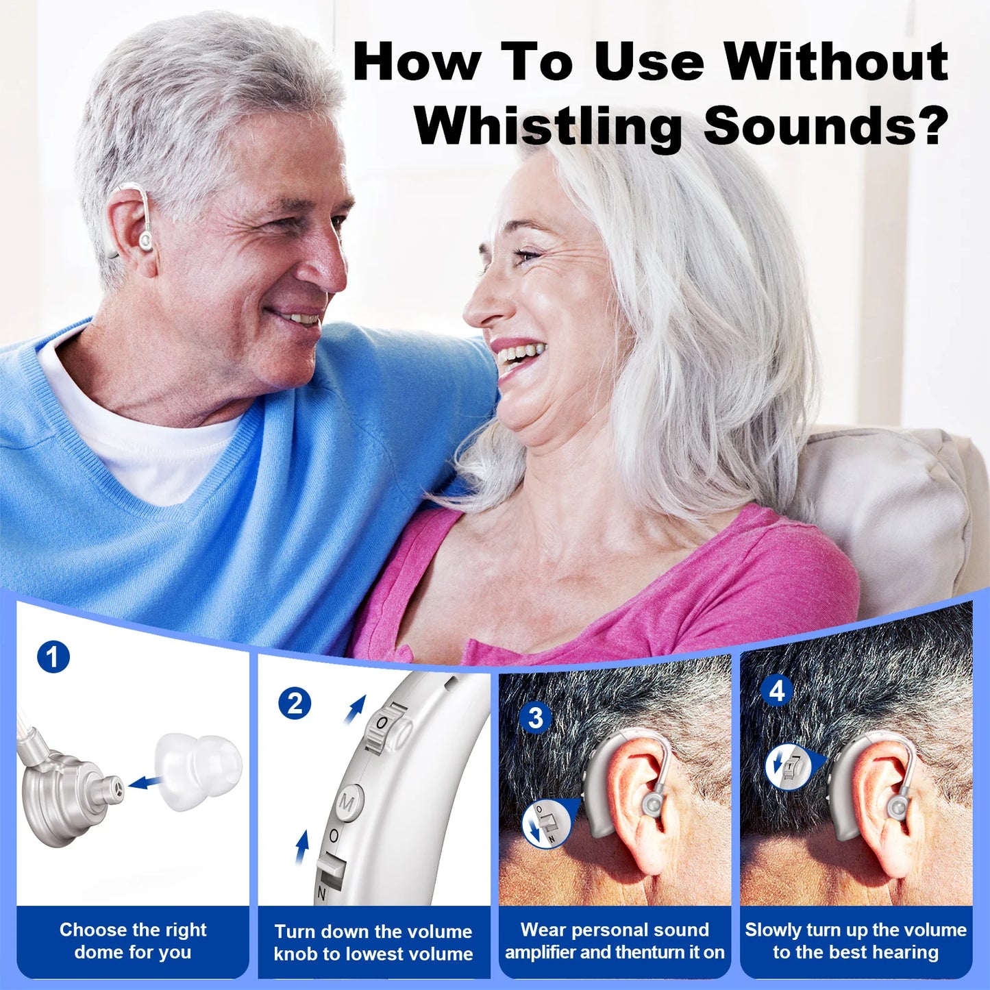Rechargeable Behind The Ear Hearing Aid Invisible Senior Noise Reduction