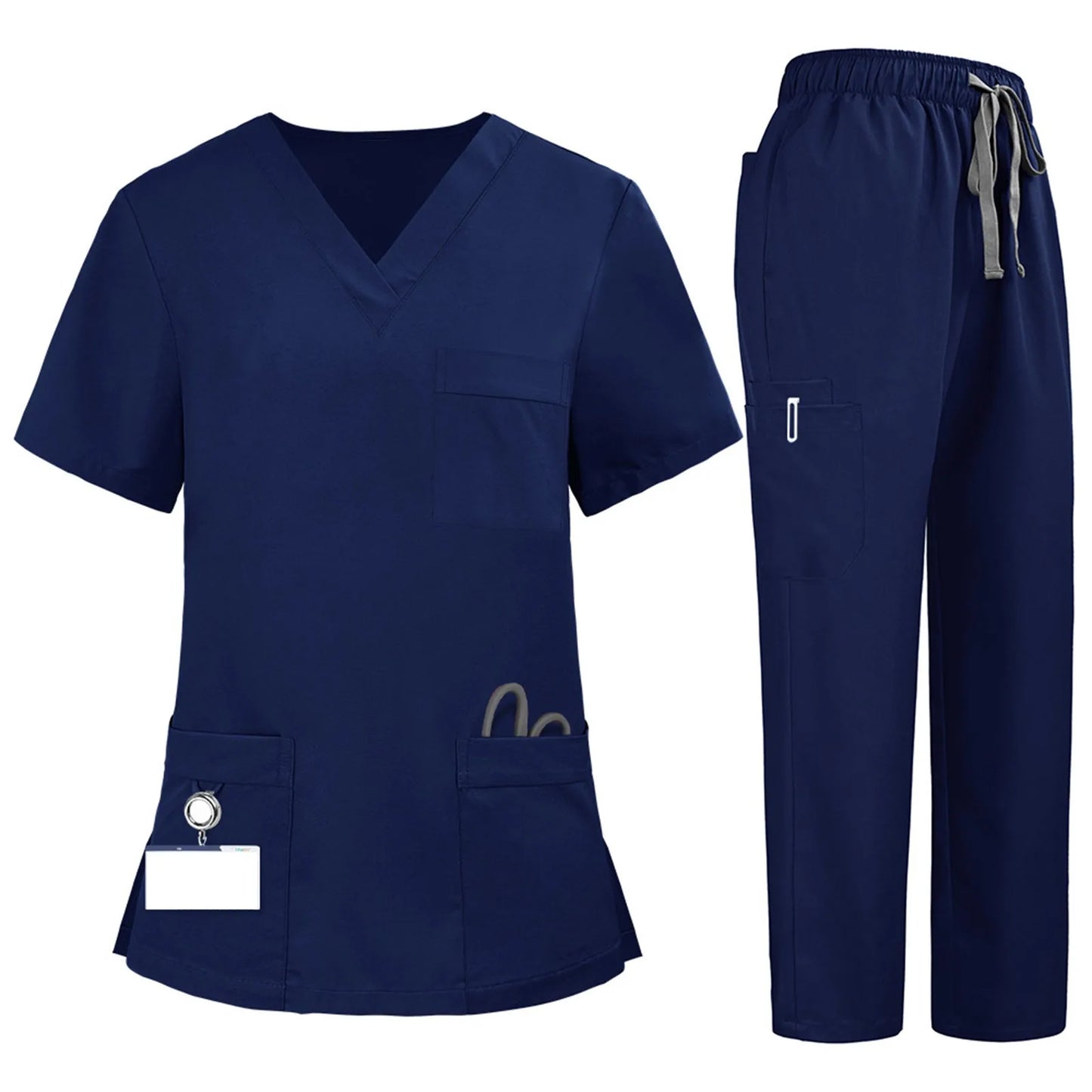 Eillysevens Women's Nurse Scrub Uniform V Neck Short Sleeve
