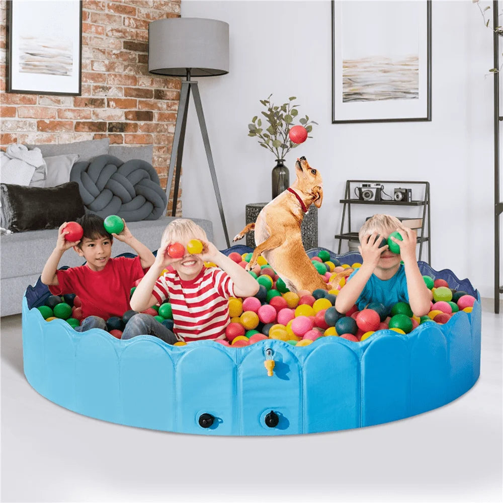 Foldable PVC Pet Pool With Sprinkler For Dogs And Cats