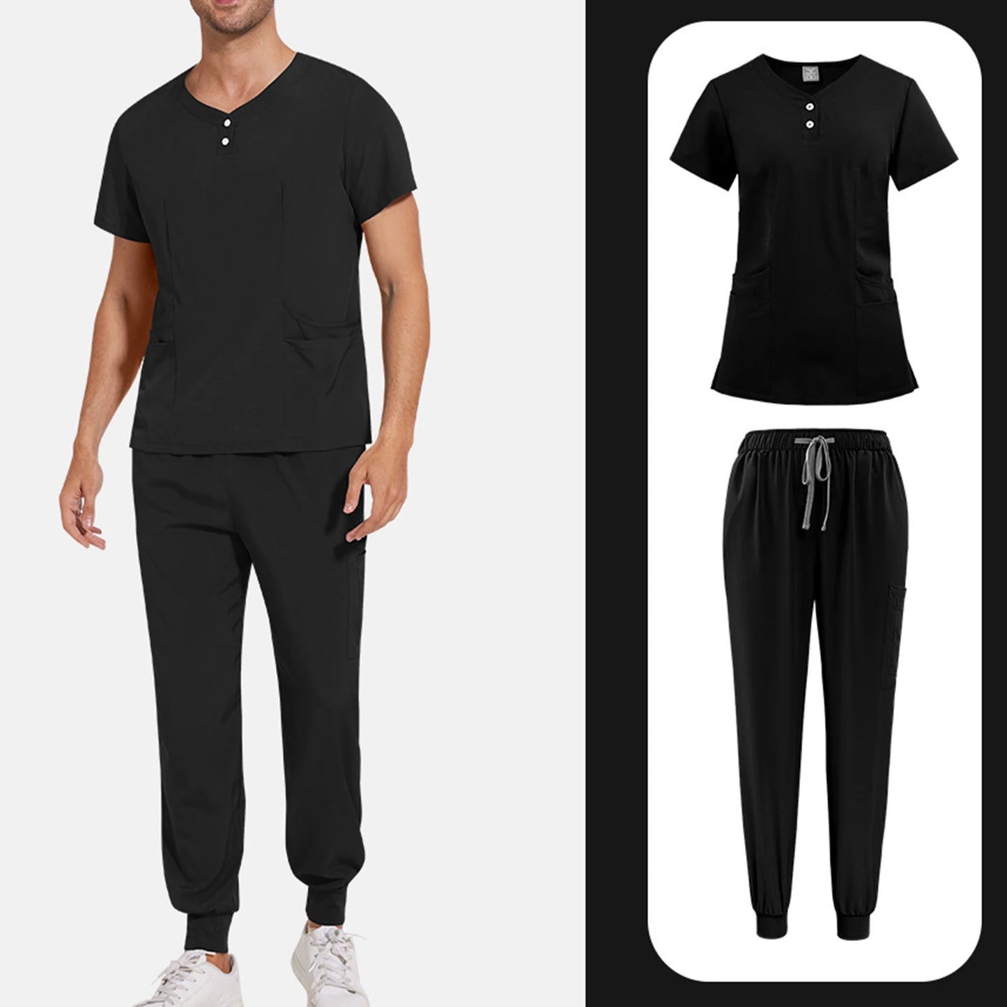 Nurse Scrub Unisex Medical Uniform Set Short Sleeve