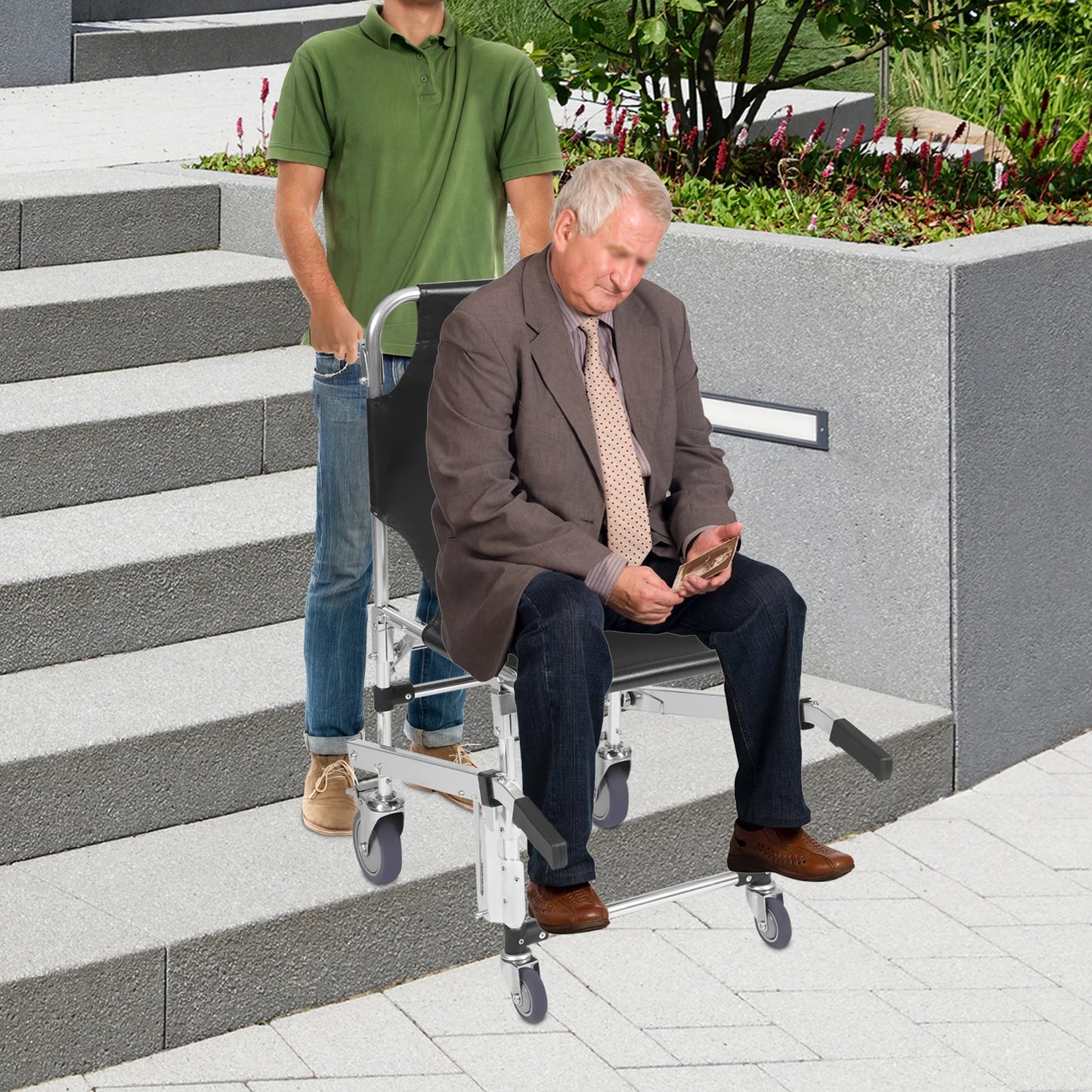Stair Climbing Wheelchair Foldable Aluminum Rescue Chair