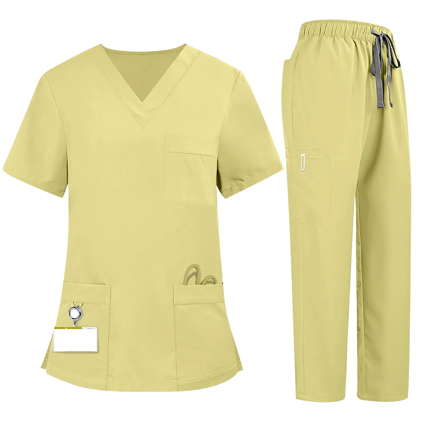 Eillysevens Women's Nurse Scrub Uniform V Neck Short Sleeve