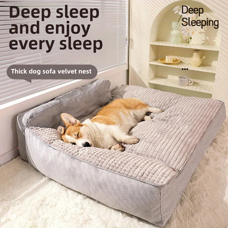 Pet Bed Kennel Non Slip Winter Warm Machine Washable Cushion for Cats and Dogs