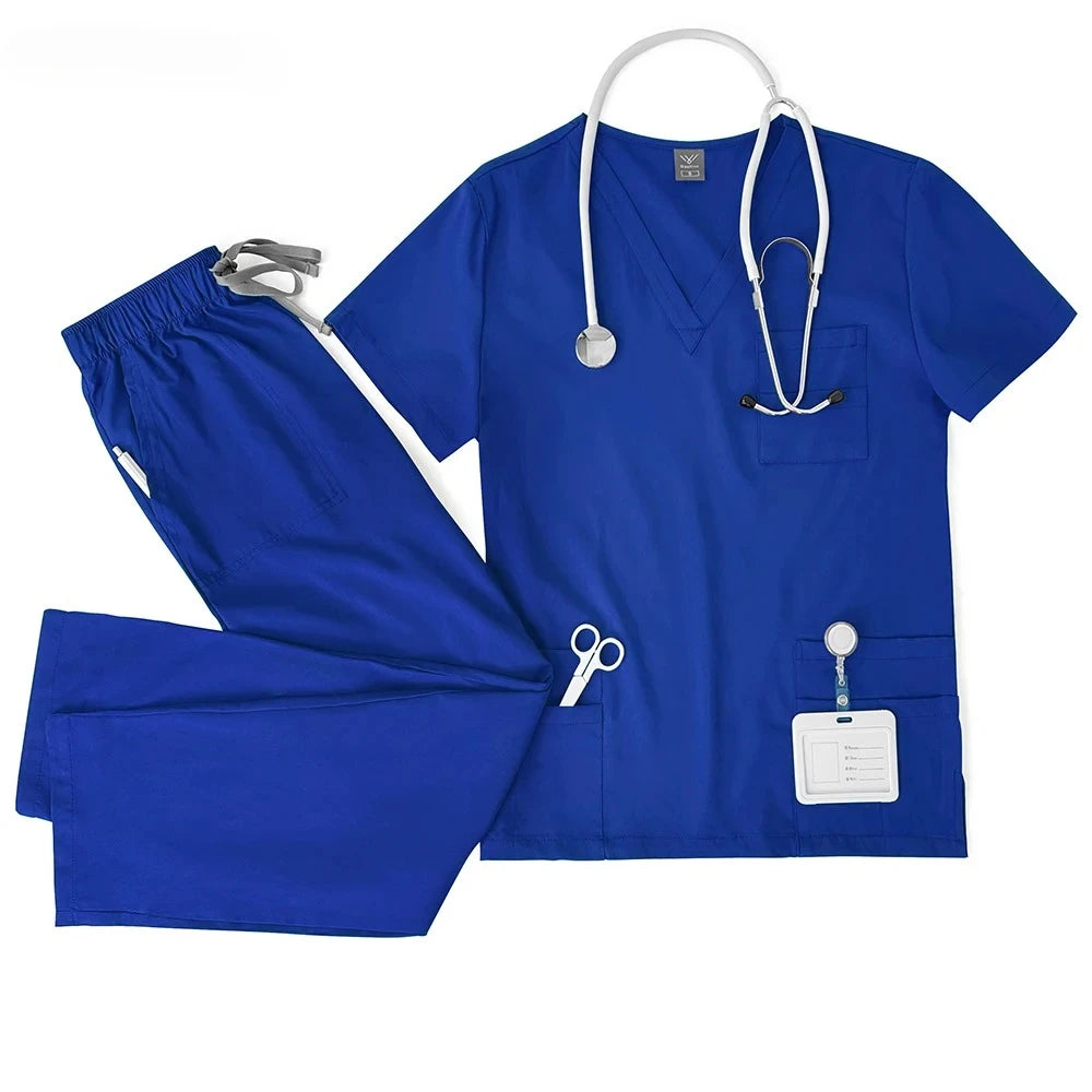 NONECN Unisex Scrubs Set Medical Uniform for Nurses and Doctors