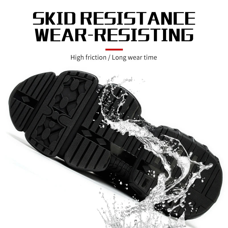 Steel Toe Cap Non-Lacing Anti-Impact And Anti-Puncture Casual Work Shoes