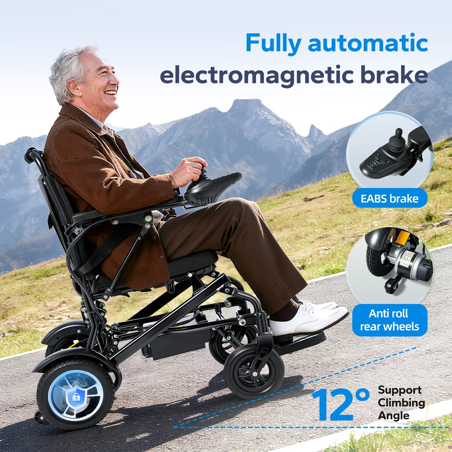Cofoe Electric Wheelchair Foldable Dual Motors 500W Portable Mobility