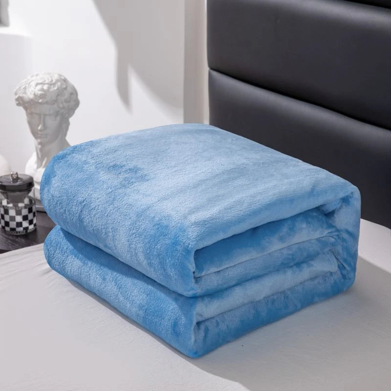 Solid Flannel Multifunctional Blanket Soft Warm For Living Room Bedroom