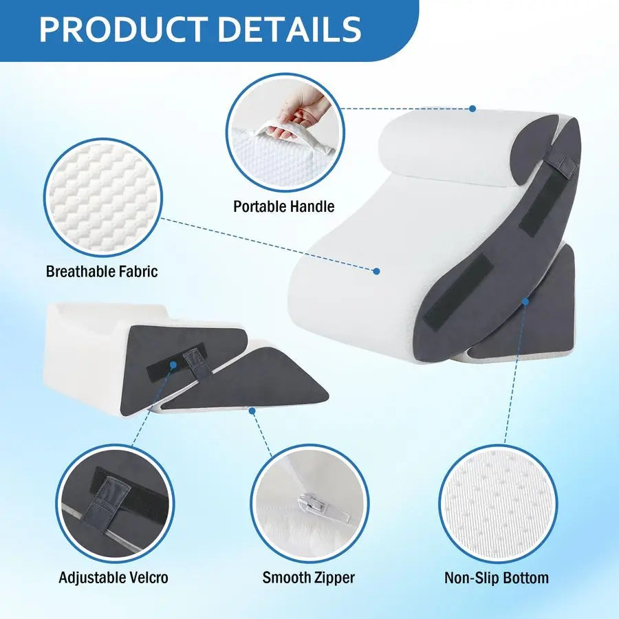 Wedge Pillow Set After Surgery for Pain Relief and Sleep