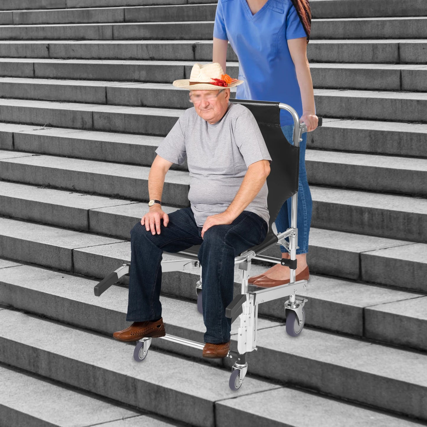 Stair Climbing Wheelchair Foldable Aluminum Rescue Chair