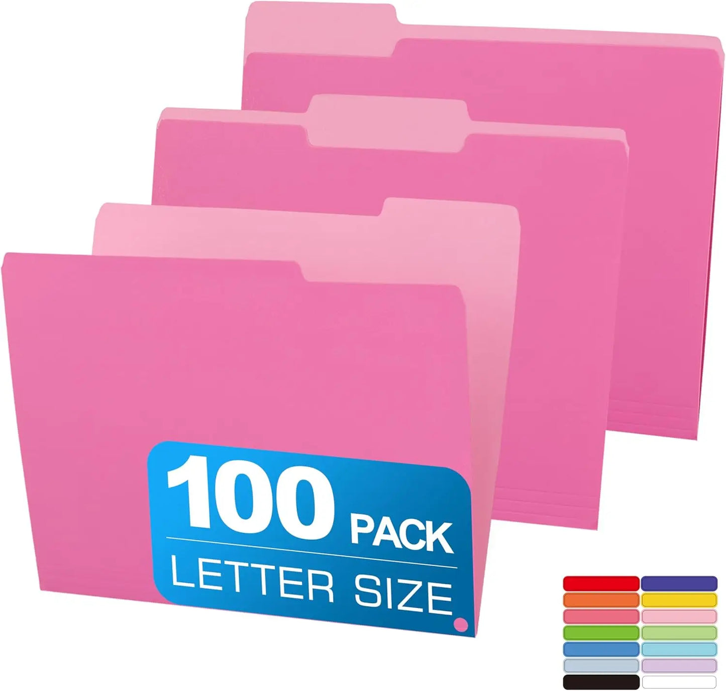 Two-Tone File Folders With 1/3 Cut Tabs For Office Organization