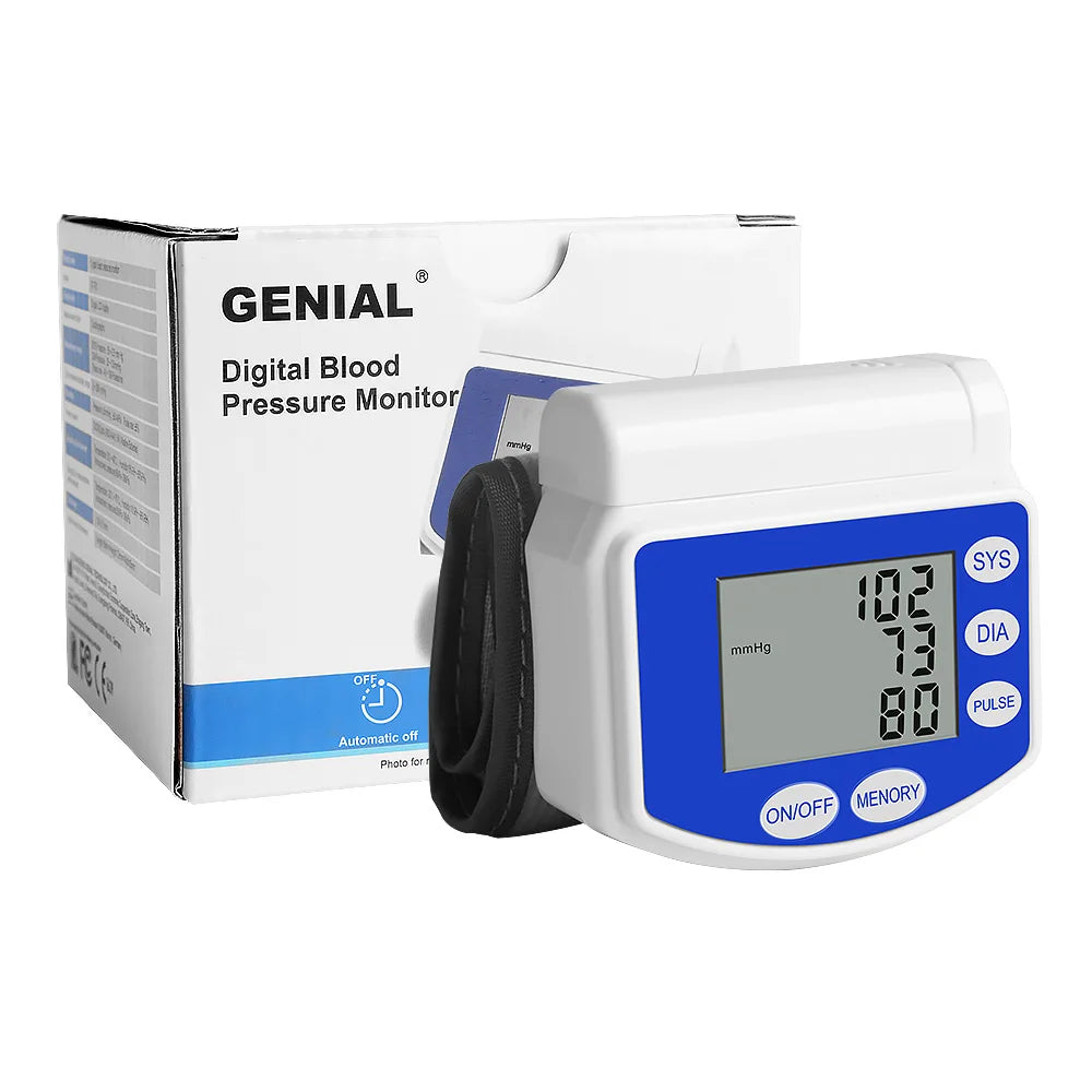 Rechargeable Wrist Blood Pressure Monitor With LED Display Home Use