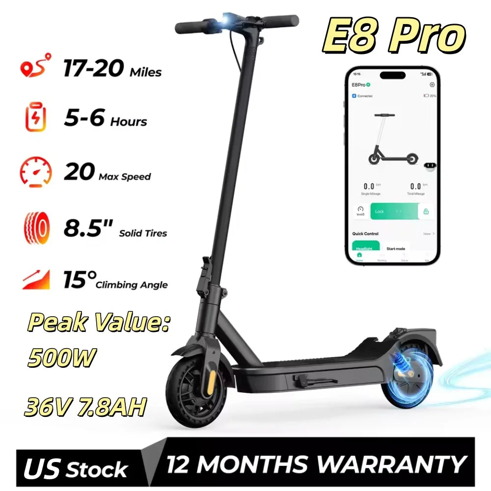 HeroPick Foldable Electric Scooter 500W 36V Long Range Commuter