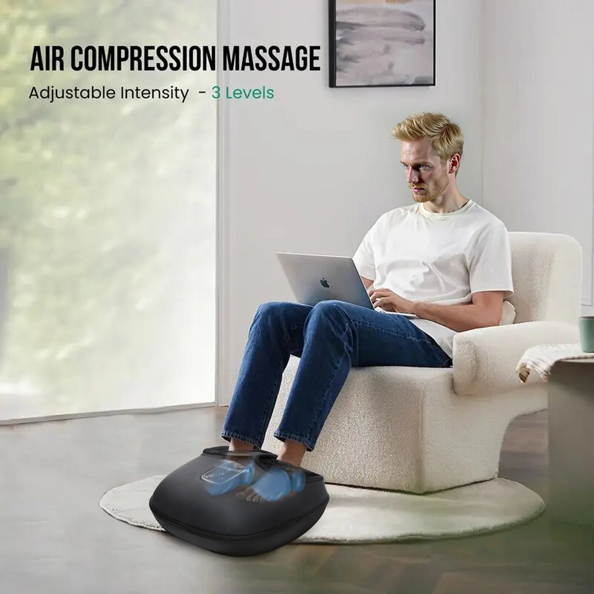 LEERCON Automatic Foot Massager With Kneading Rollers And Airbags