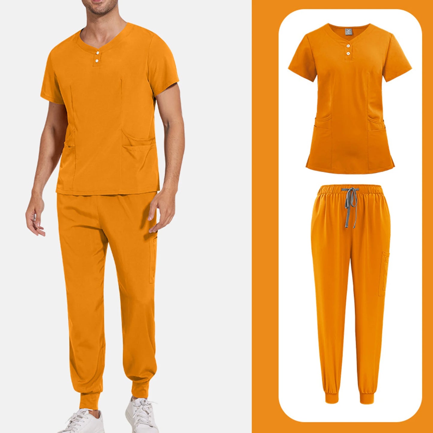 Nurse Scrub Unisex Medical Uniform Set Short Sleeve