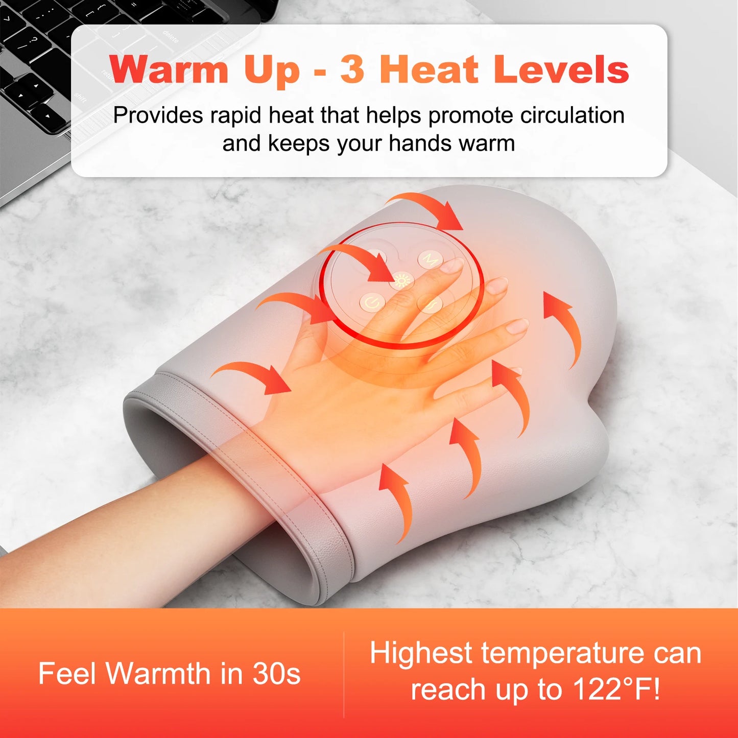 LEERCON Portable Hand Massager 1800mAh Battery With 6 Massage Modes