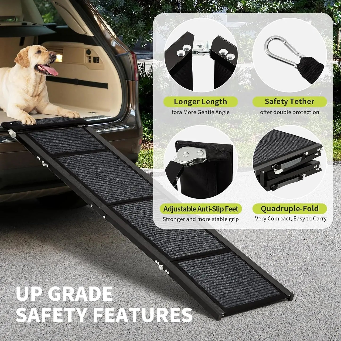 HiMISS Upgraded Dog Ramp For Cars Folding Pet Ramp