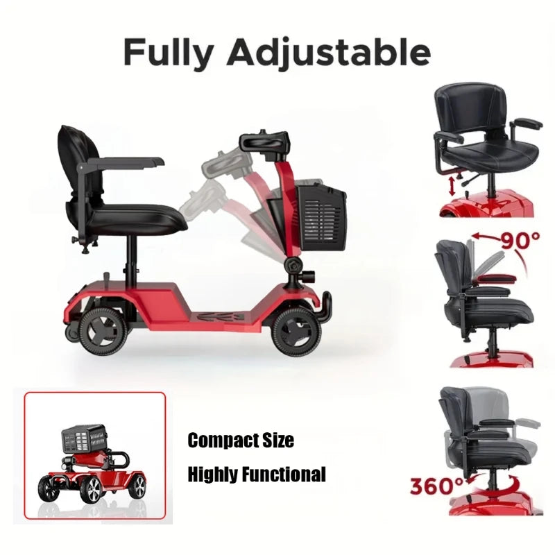 All Terrain 4-Wheel Foldable Mobility Scooter for Seniors