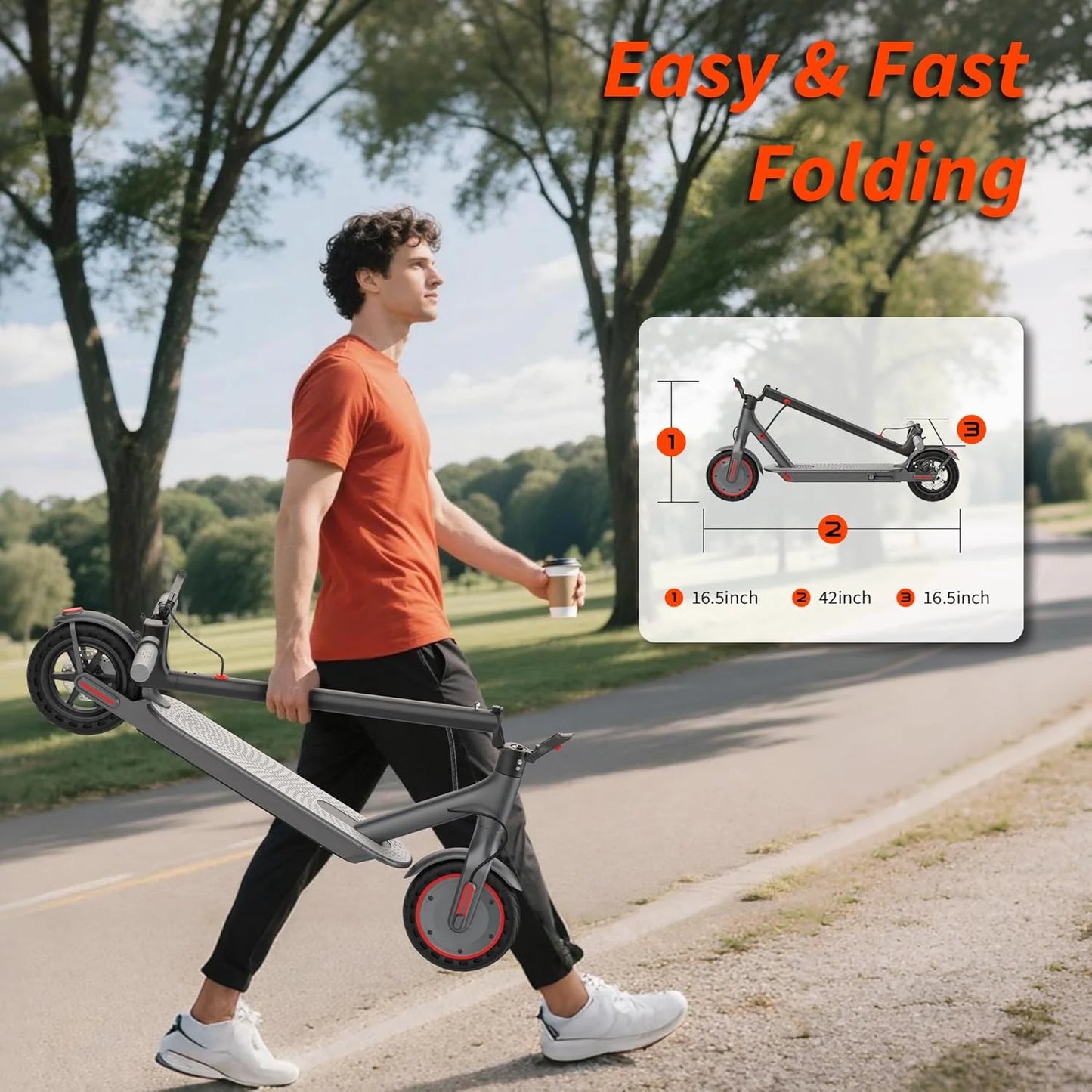 AOVOPRO ES80 Electric Scooter 350W 19MPH 21mi Range Foldable