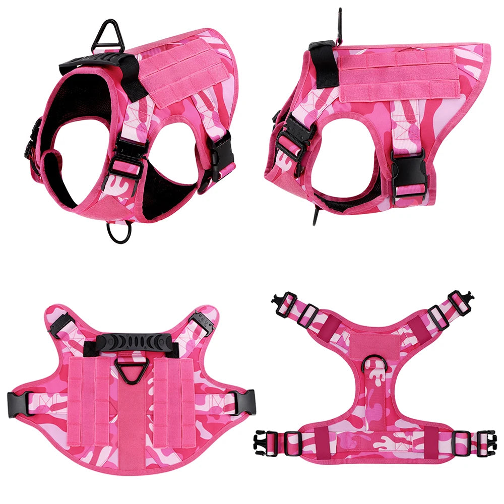 PETRAVEL Military Camouflage Dog Harness Adjustable Vest For Training