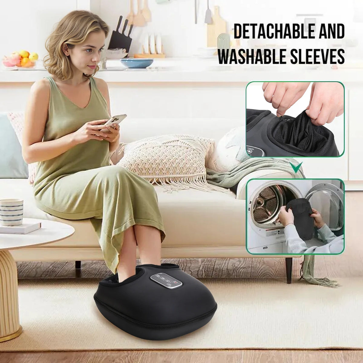 LEERCON Automatic Foot Massager With Kneading Rollers And Airbags