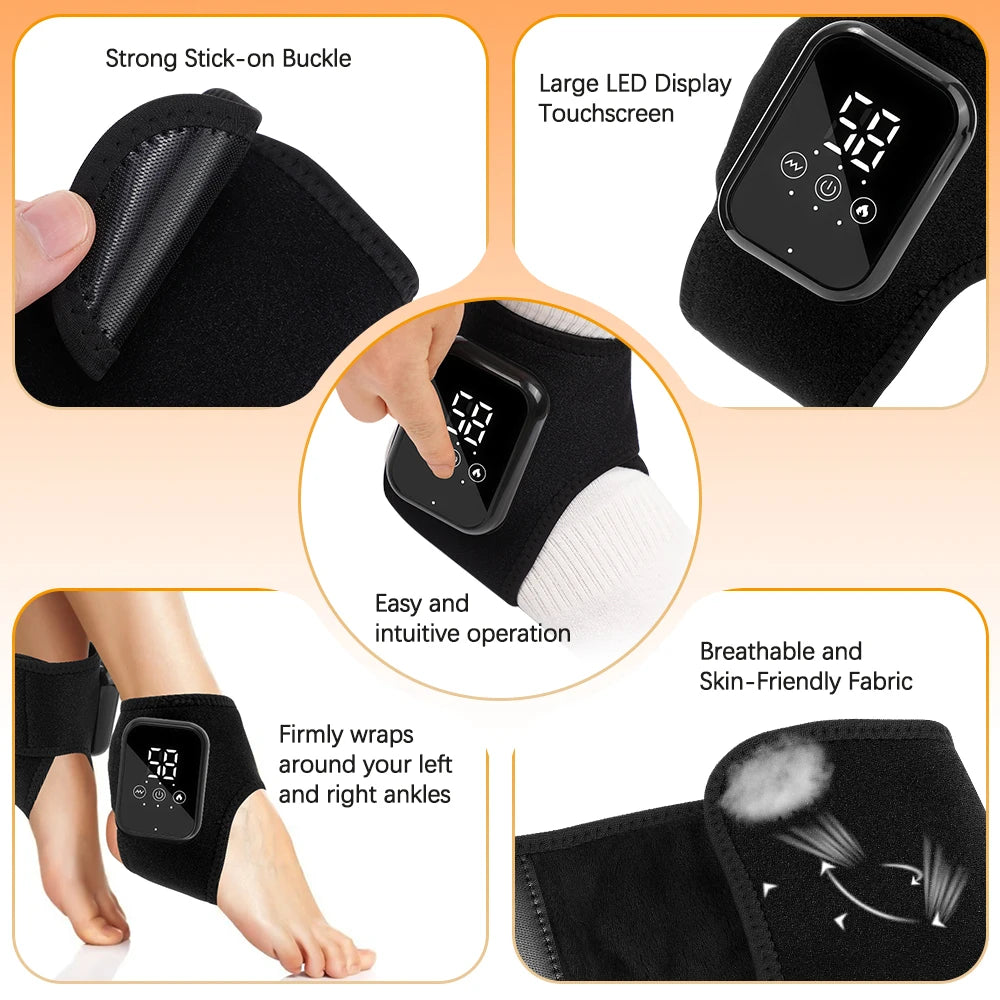 PASTSKY Electric Heating Ankle Massager With 3 Levels Hot Compress And Vibration