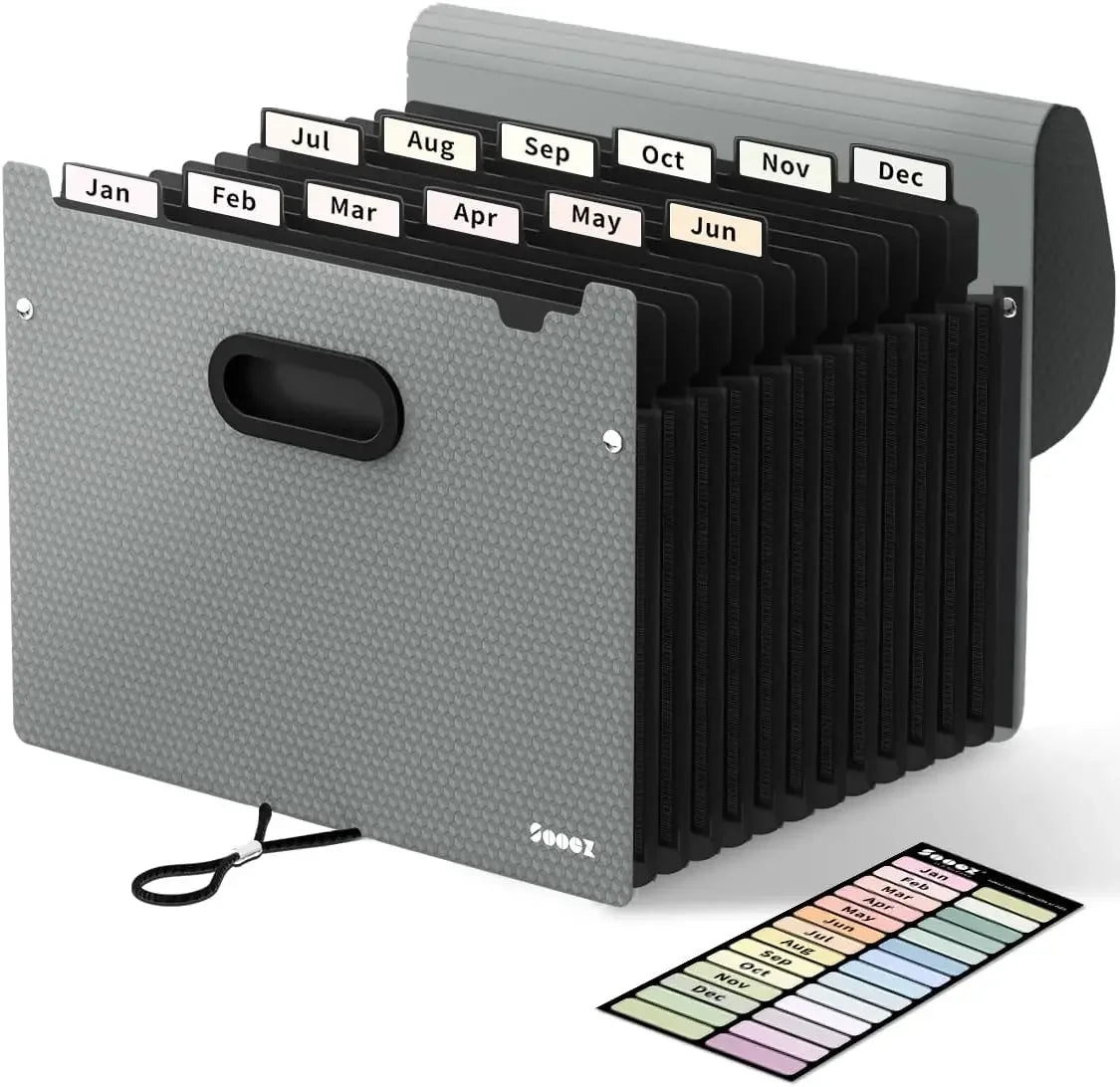 Accordion File Organizer With 12 Pockets