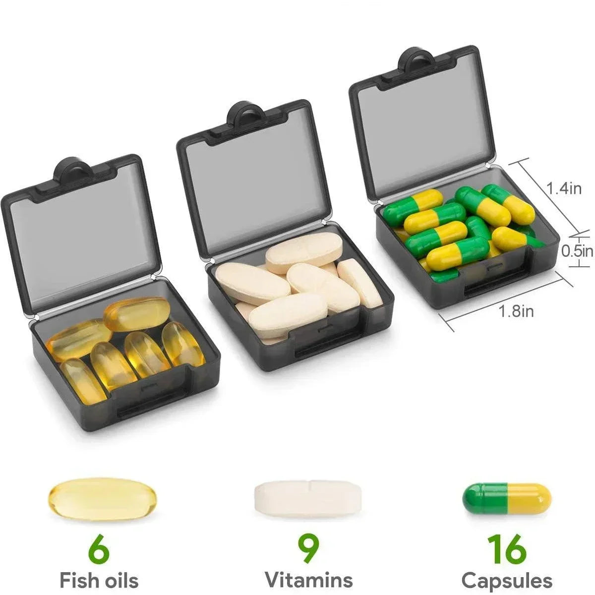Dawndesslo 3 Pcs Portable Mini Pill Box Organizer Travel Companion