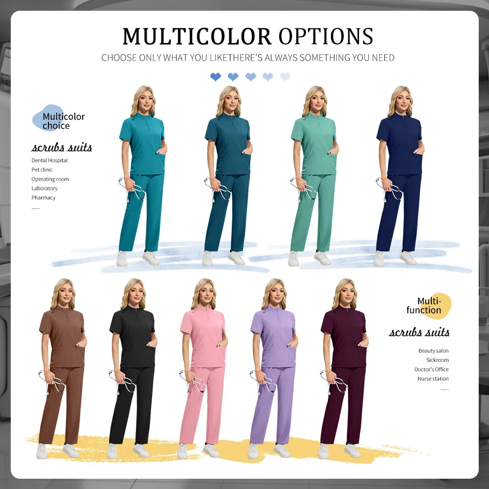 Rubucc Medical Scrubs Set for Women Unisex Nursing Uniforms