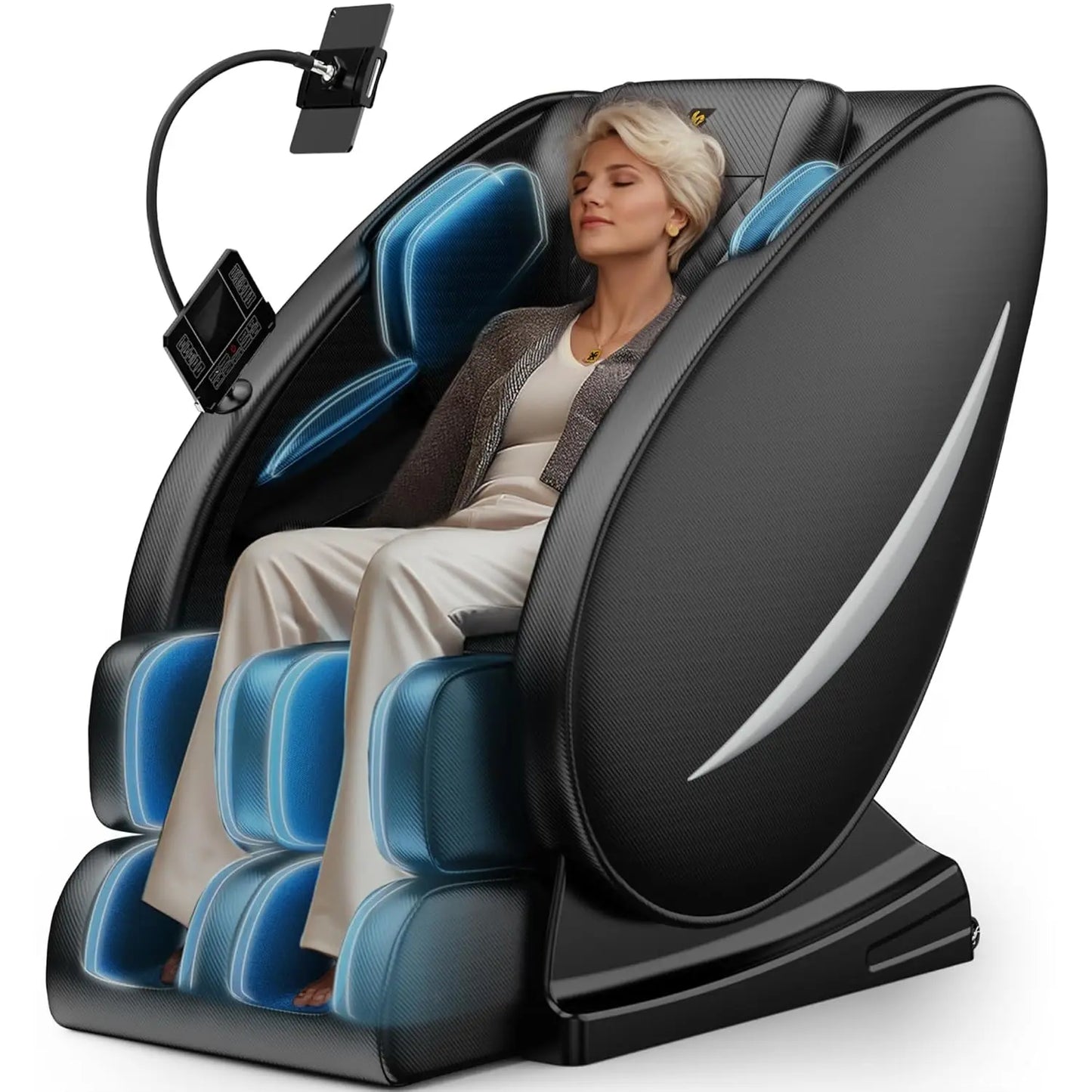 Zero Gravity Leather Massage Chair With Auto Modes And Airbags