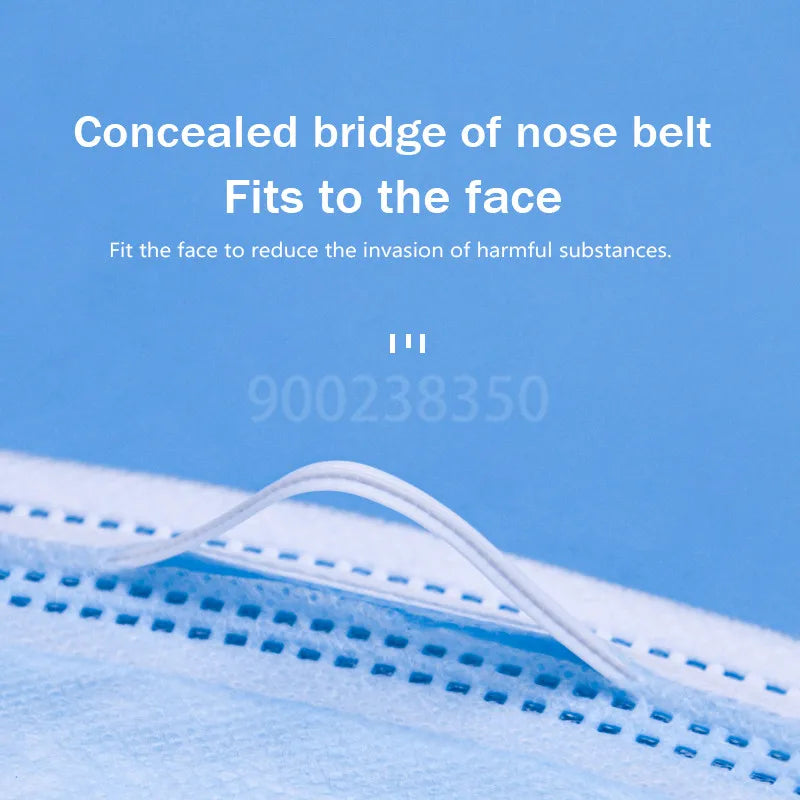 Disposable Adult Face Masks Meltblown Nonwoven Breathable Protective