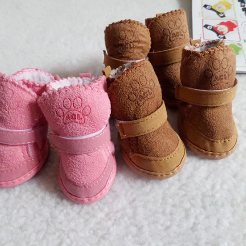 NONECN Pet Dog Shoes 4 Pack Thick Warm Boots