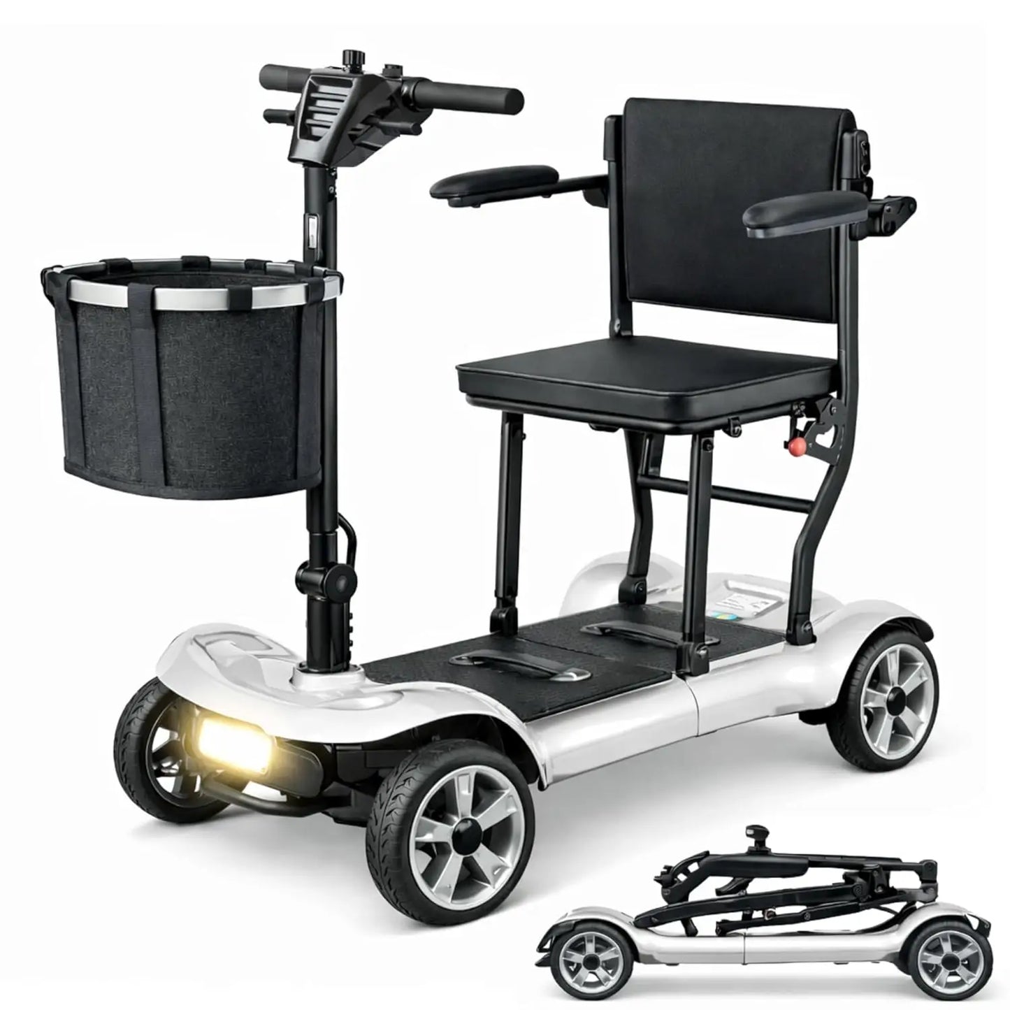 Ultra Lightweight 4 Wheel Mobility Scooter Electric Powered Wheelchair