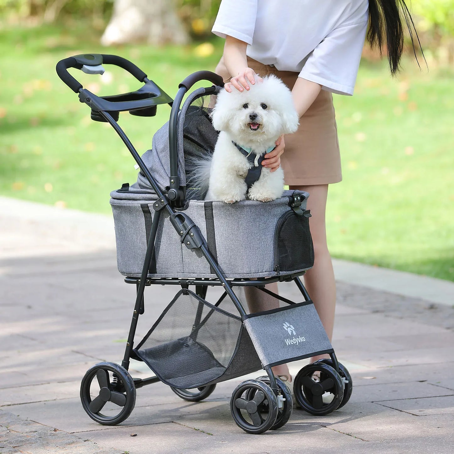 3 In 1 Pet Stroller With Removable Carrier All-Terrain Waterproof