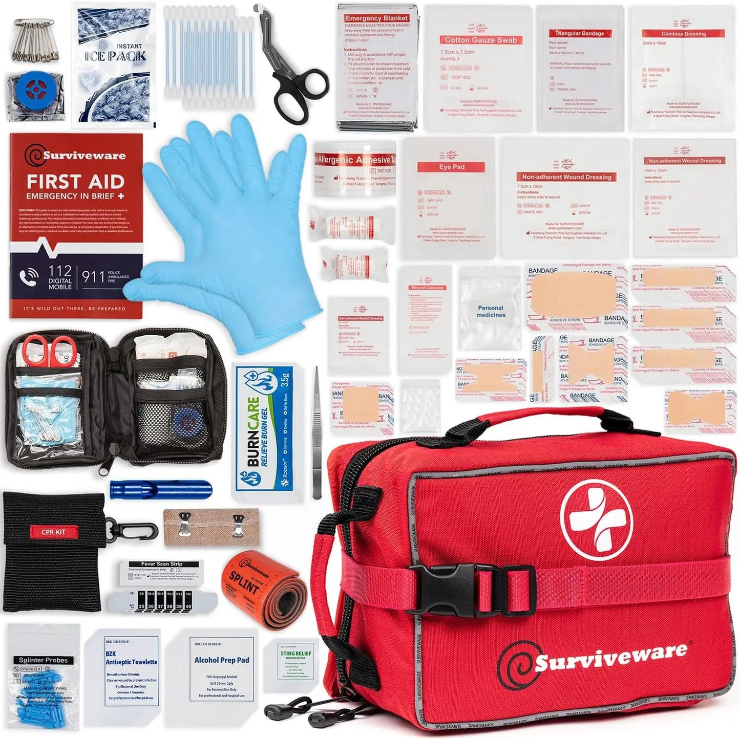 238 Piece Survival First Aid Kit For Travel And Outdoor