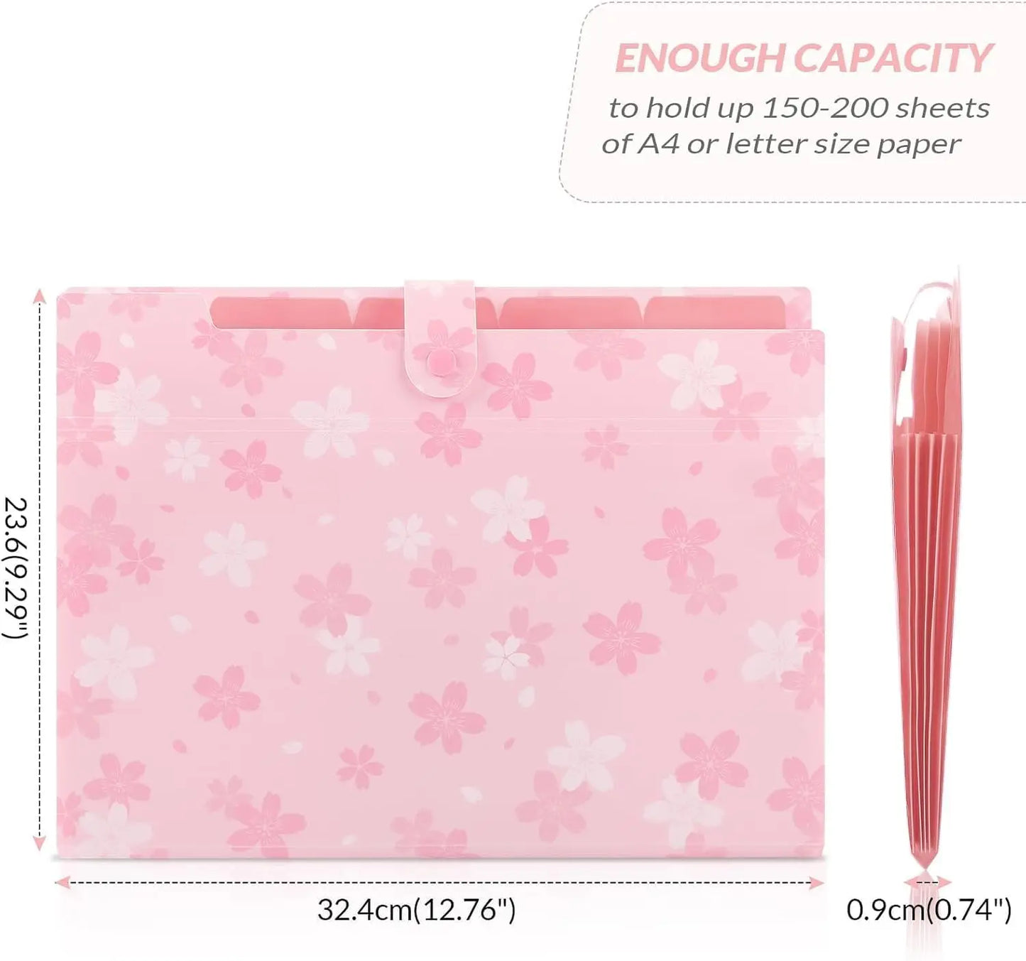 Expanding File Folder With 5 Pockets For Documents