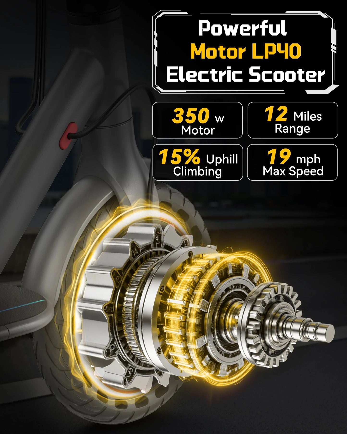 LADPED LP40 Electric Scooter 350W 16 Mile Range App Foldable
